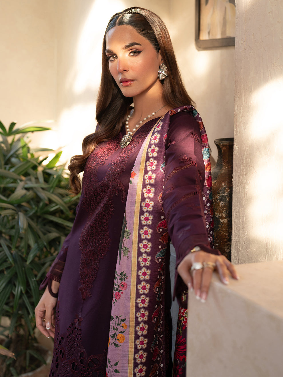 SL - 02 B | 3 PC Embroidered Lawn