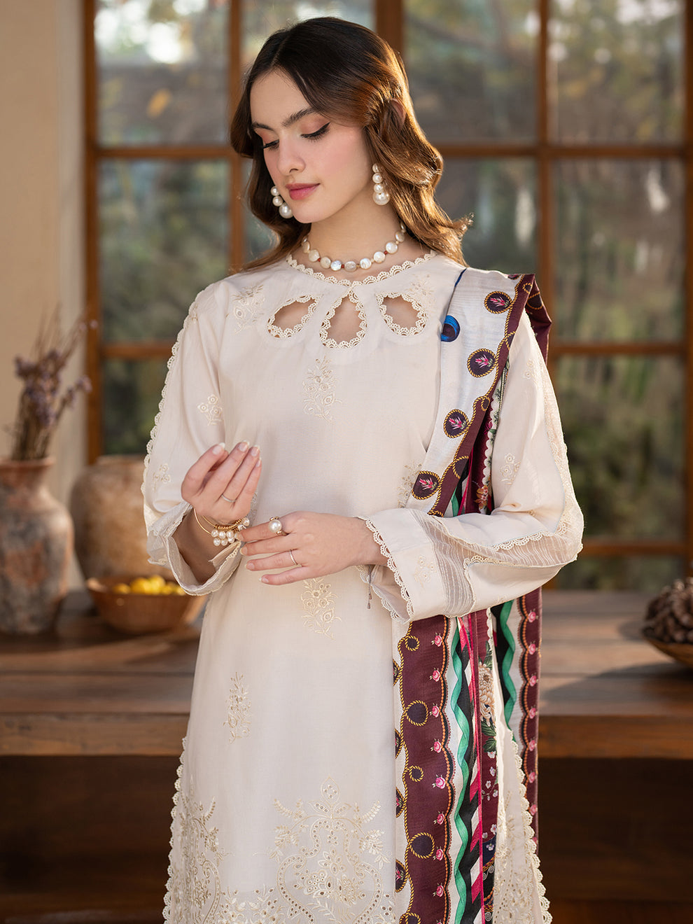 SL - 04 B | 3 PC Embroidered Lawn