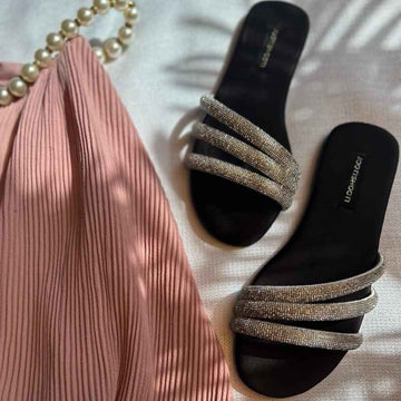 Black Lovestruck Slides - Jooti Shooti