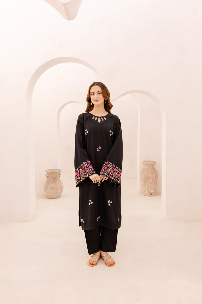 2PC Embroidered Dress - 1083