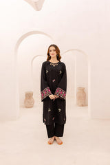 2PC Embroidered Dress - 1083