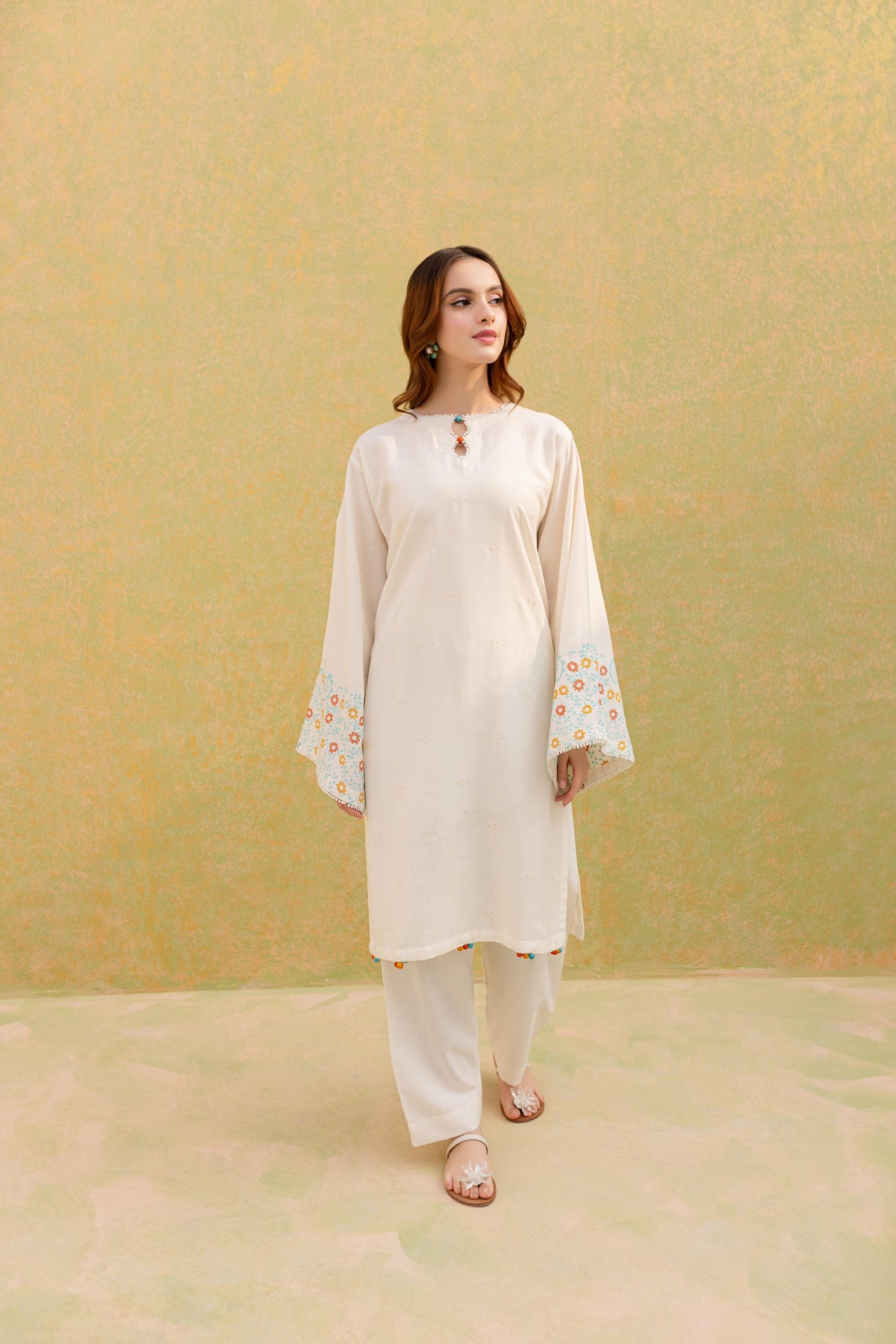 Winter 2PC Embroidered Dress-1071