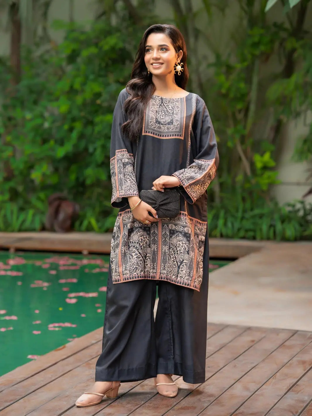 Noor e Shab | 2 Piece | Printed | Black Tngmdstore
