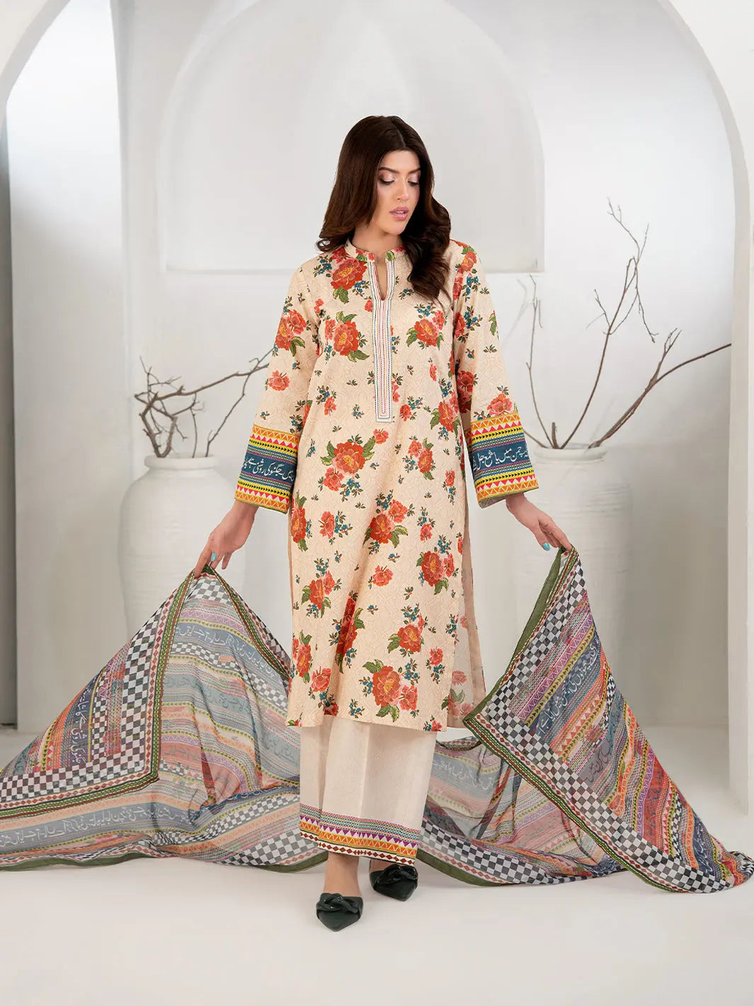 Gul Bahar | 3 Piece | Printed | Peach Tngmdstore