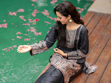 Noor e Shab | 2 Piece | Printed | Black Tngmdstore