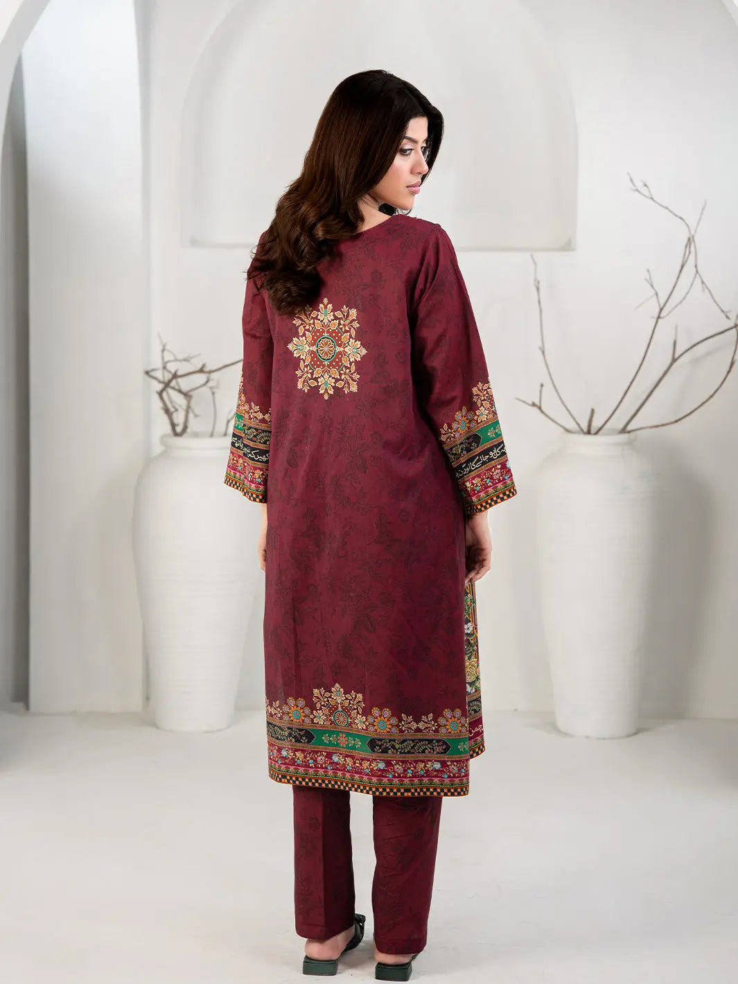 Gulposh | 3 Piece | Printed | Maroon Tngmdstore