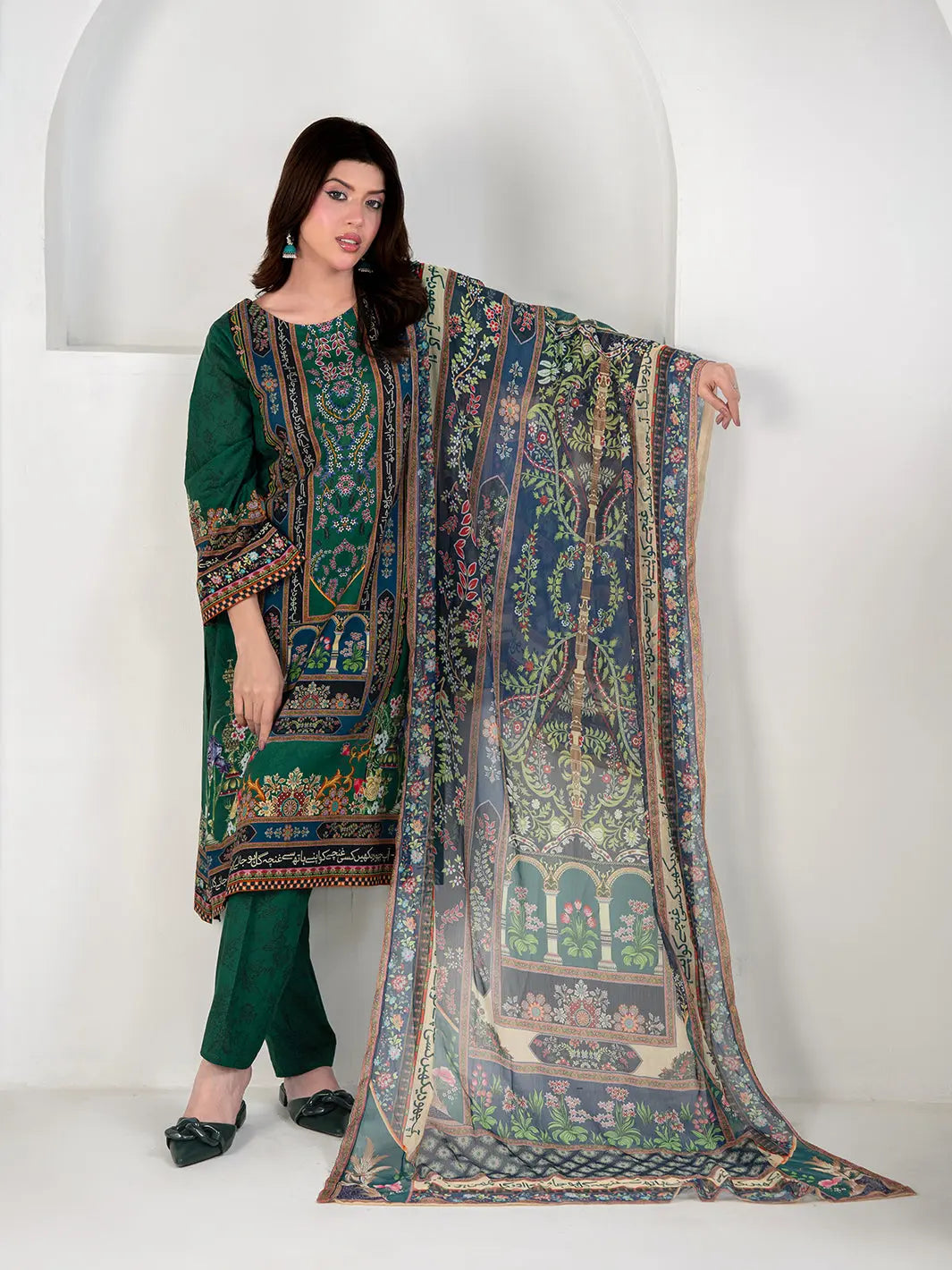 Gulposh | 3 Piece | Printed | Green Tngmdstore