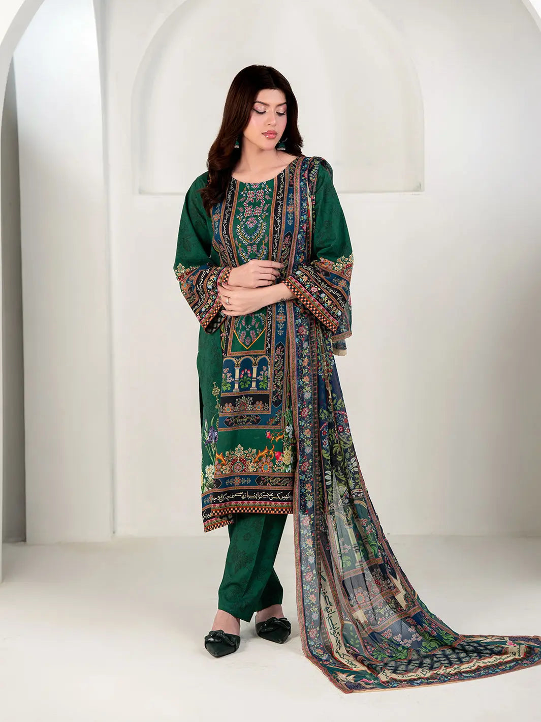 Gulposh | 3 Piece | Printed | Green Tngmdstore