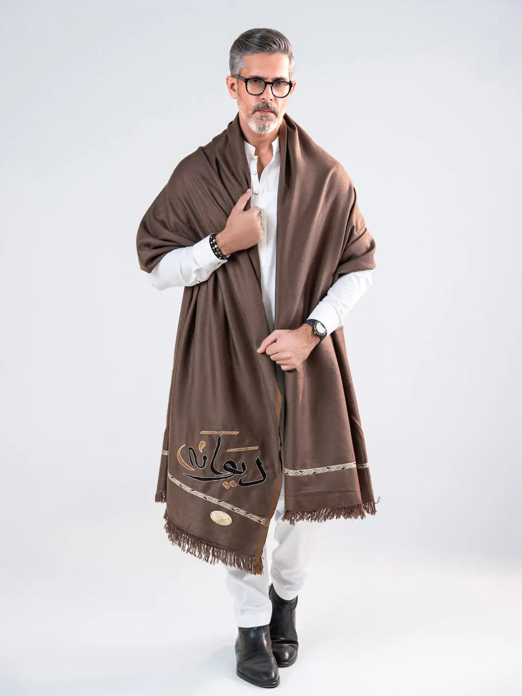 Deewana Shawl | Embroidered | Choco Brown TNG by MD
