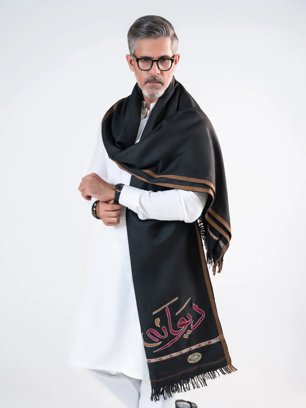 Deewana Shawl | Embroidered | Black TNG by MD