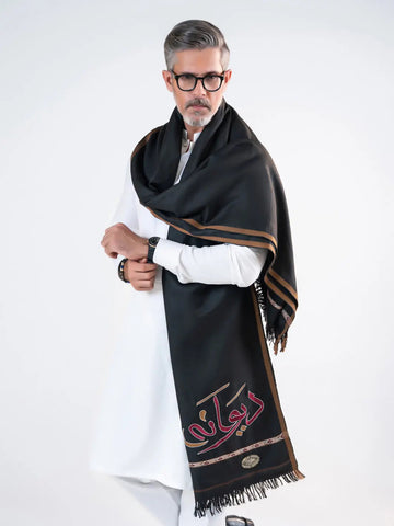Deewana Shawl | Embroidered | Black TNG by MD