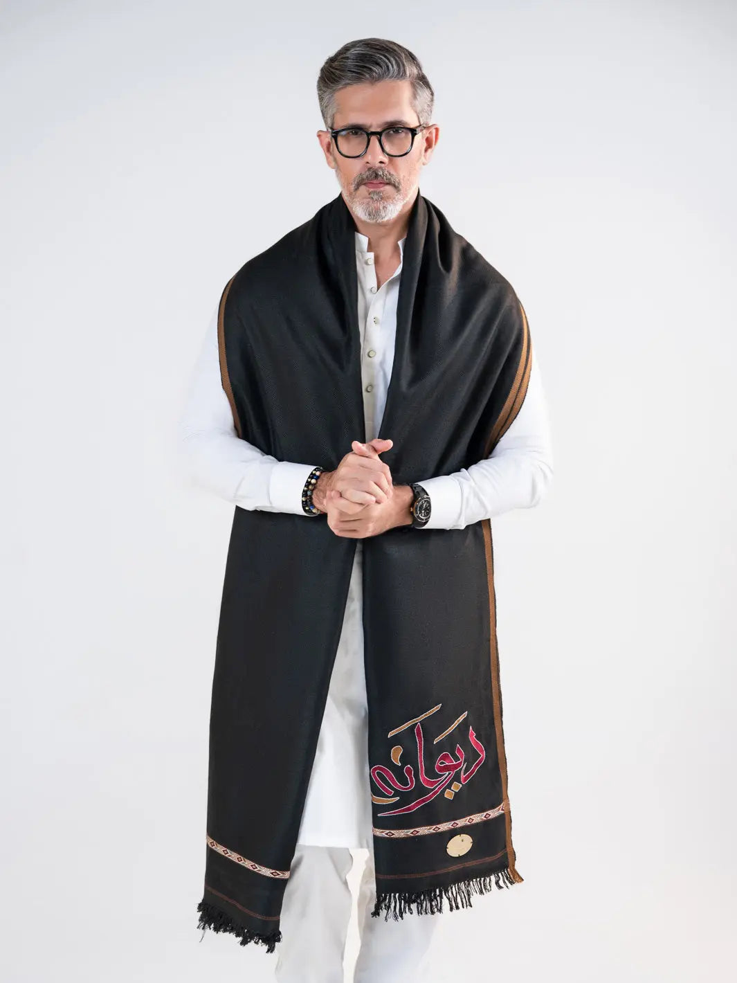Deewana Shawl | Embroidered | Black TNG by MD