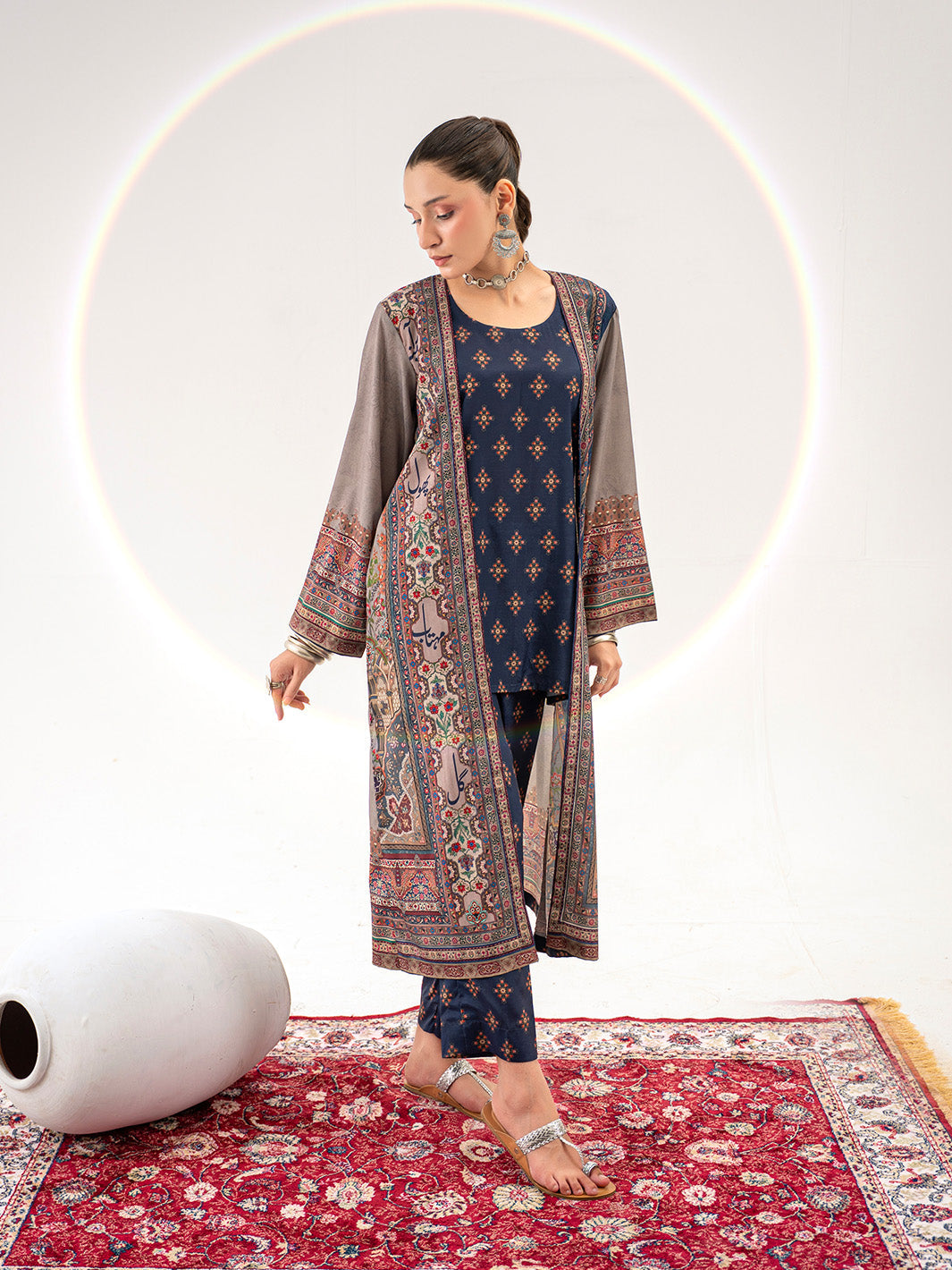 Aina | Shrug Set | Blue & Grey
