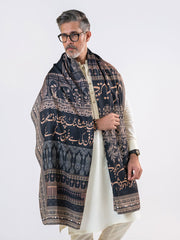 Taj Mahal Wool Shawl Black