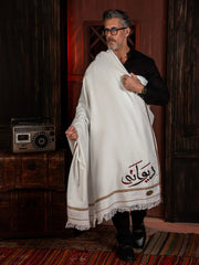 Deewana Shawl | Embroidered | White TNG by MD