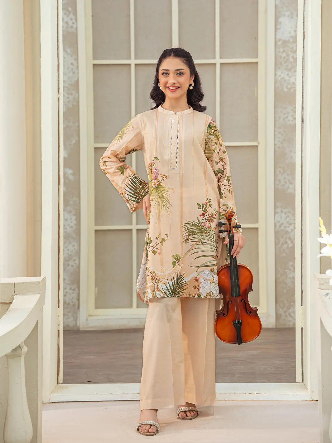 Shajar | 2 Piece | Printed | Beige Tngmdstore