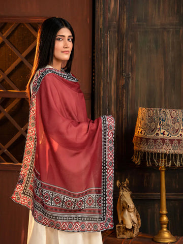 Ajrak Mosaic Stole | Redish TNG by MD