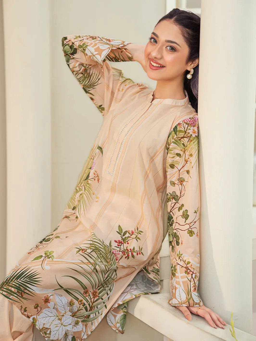 Shajar | 2 Piece | Printed | Beige Tngmdstore