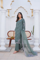 PRET 3PC Embroidered Dress