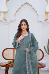 PRET 3PC Embroidered Dress