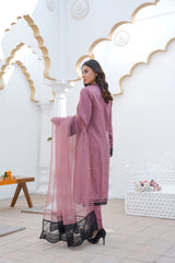 DUSTY PINK - PRET 3PC Embroidered Dress