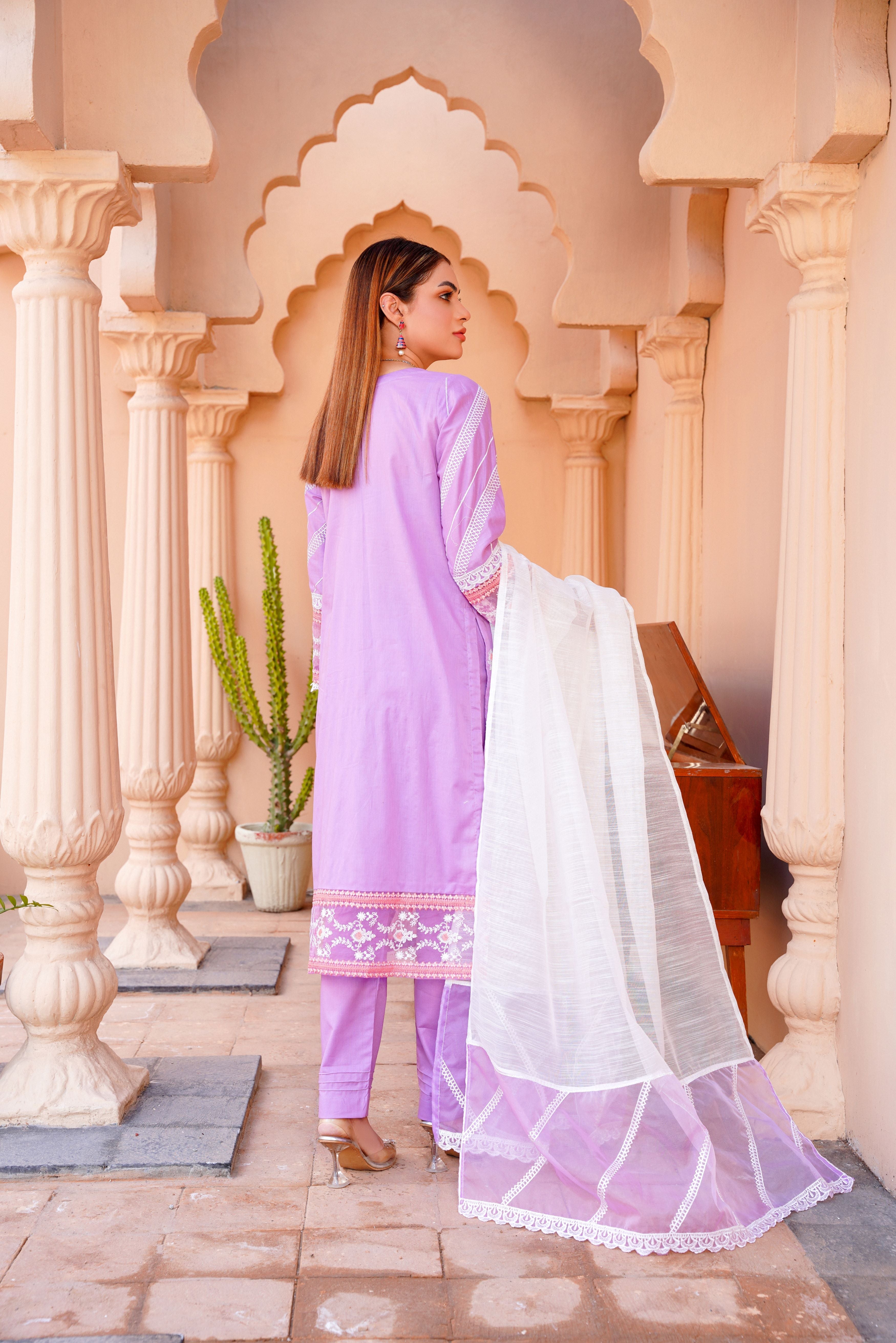 3 PC Embroidered Lawn Dress
