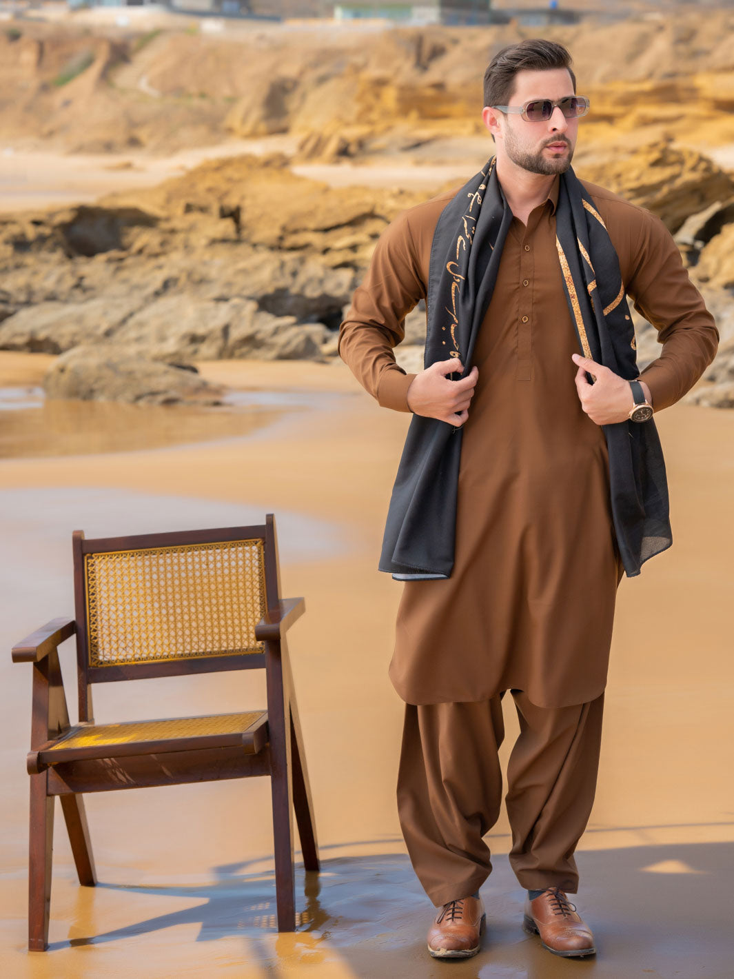 Alfaz e Iqbal Stole (Black-Men)