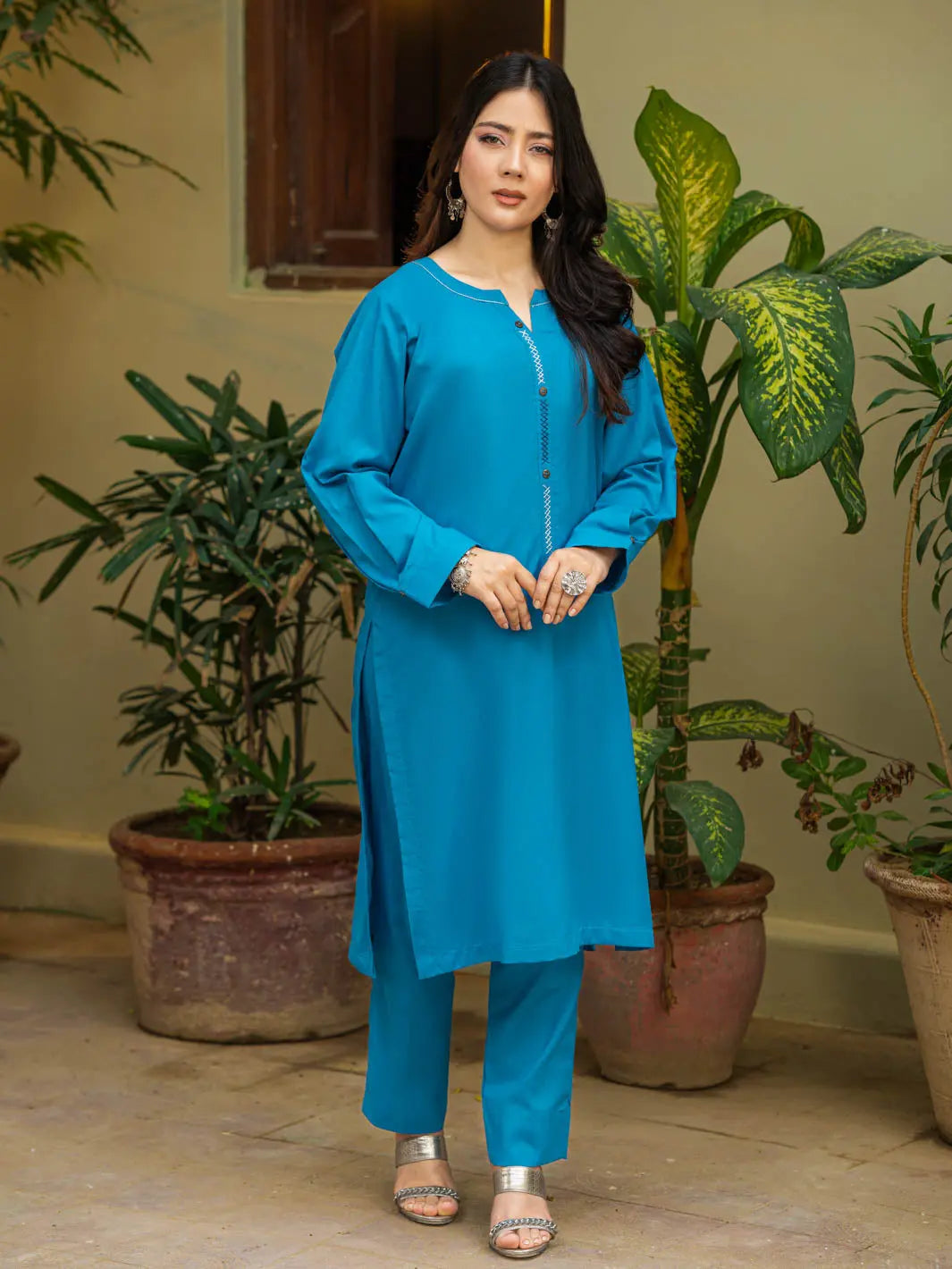 Aasmaan | Co-Ord Set | Turquoise Blue Tngmdstore