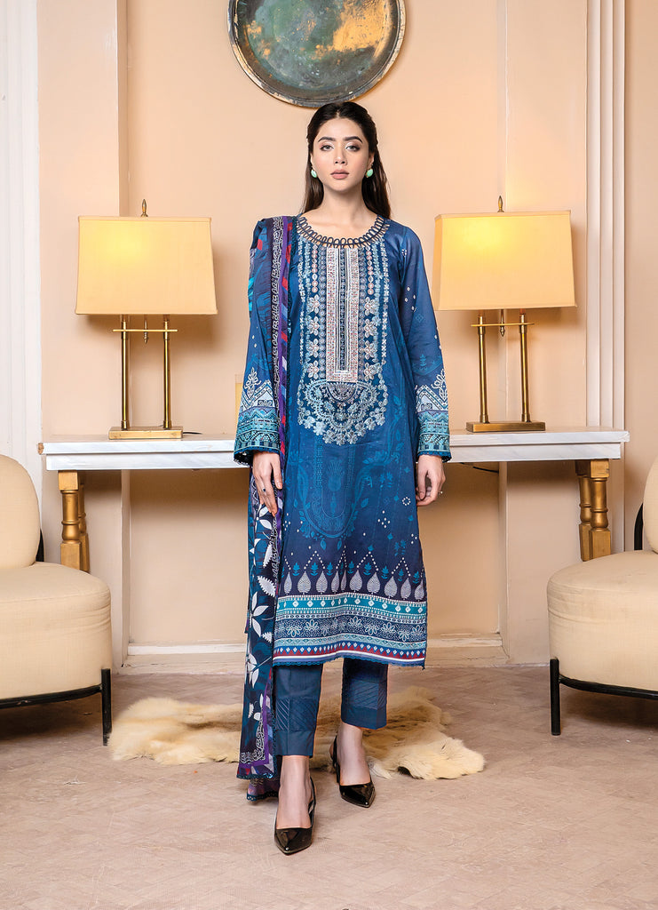 FL-9A - Embroidered Lawn-3P