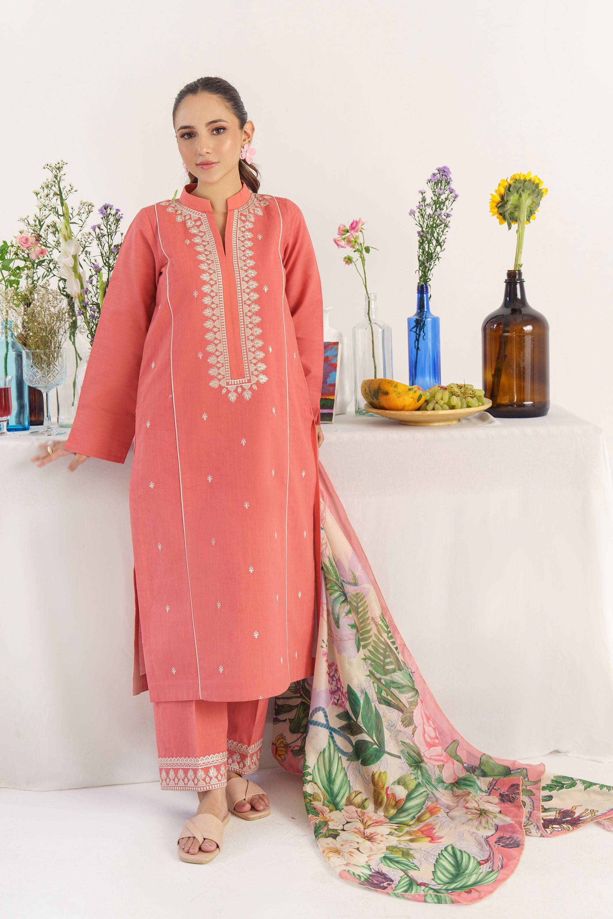 Melek-3Pc Embroidered