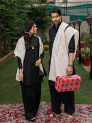 Alfaz e Iqbal Stole | Beige