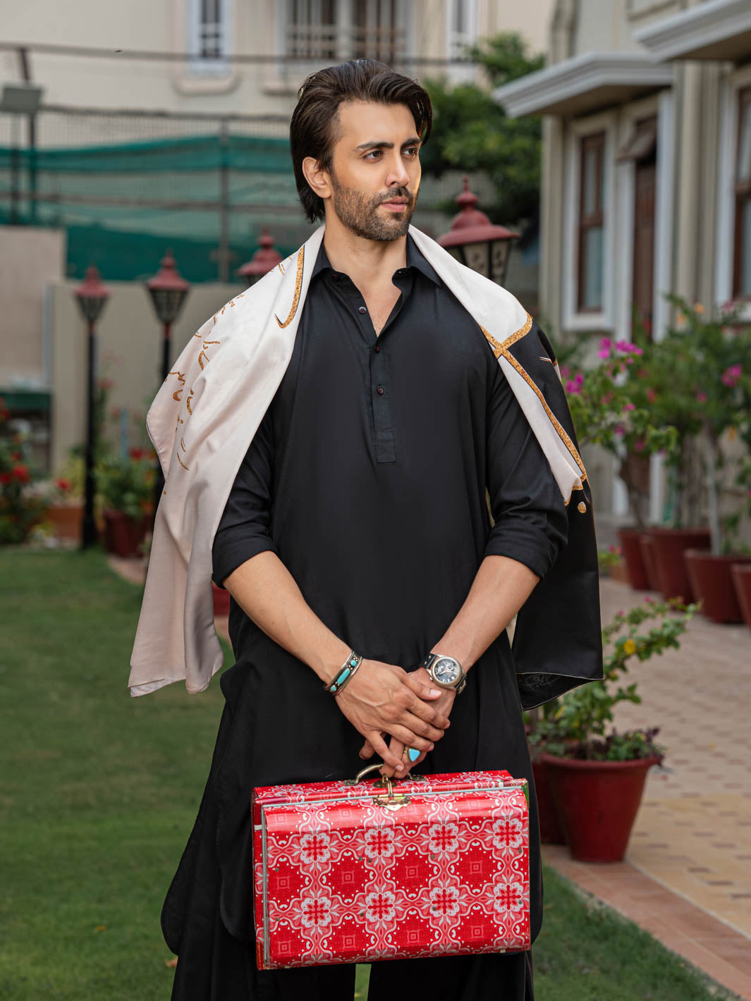 Alfaz e Iqbal Stole | Beige