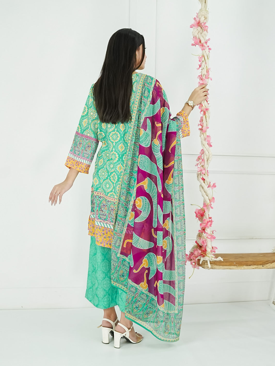 Kanwal Stitched 3 Pc (Sea Green)