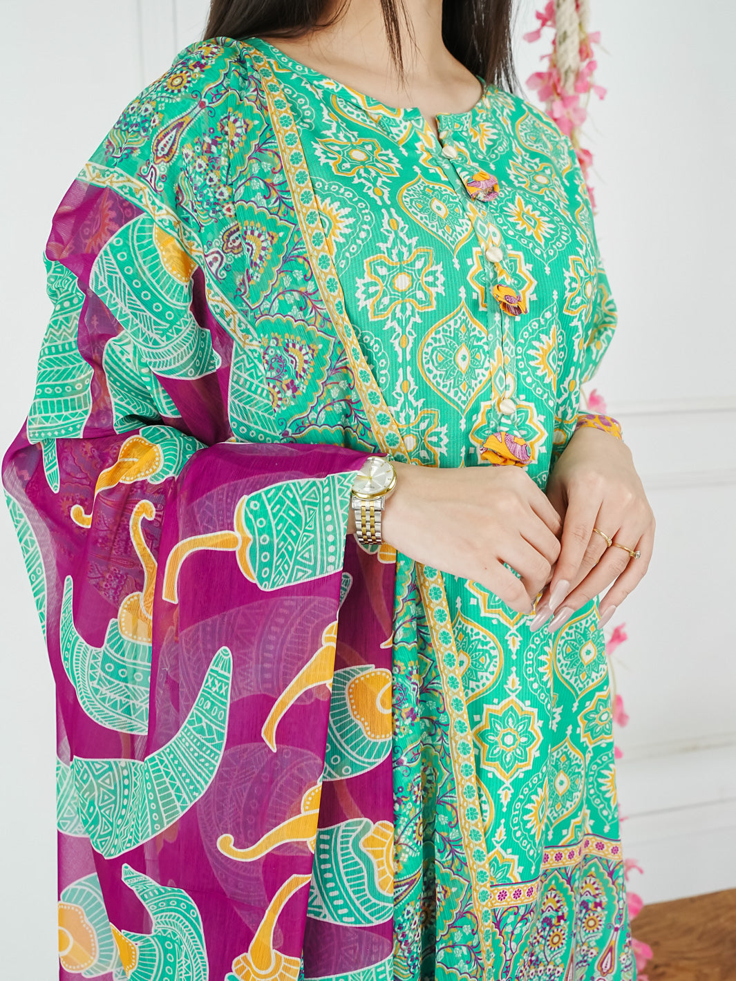 Kanwal Stitched 3 Pc (Sea Green)