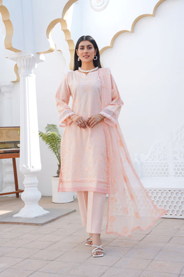 Unstitched embroidered lawn suit L23209 - Threads & Weaves