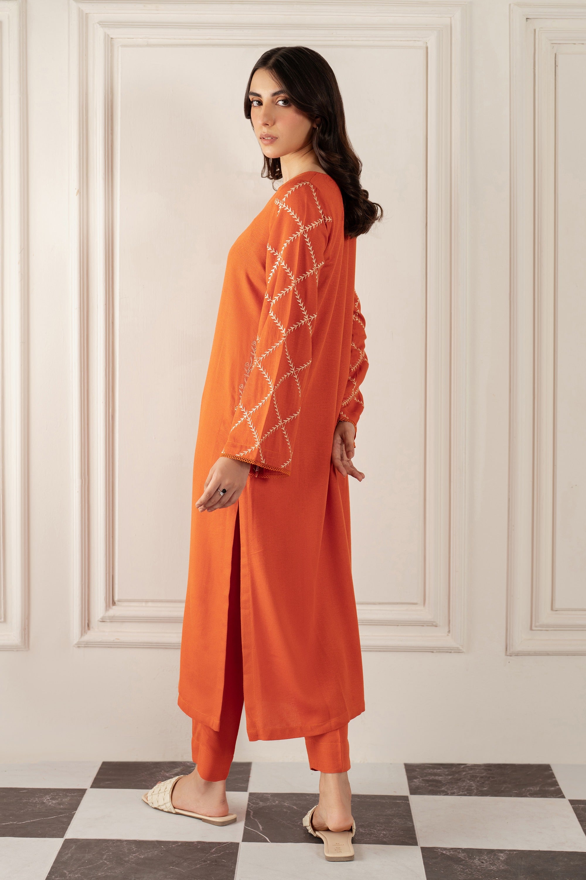 Feraye - 2Pc Embroidered