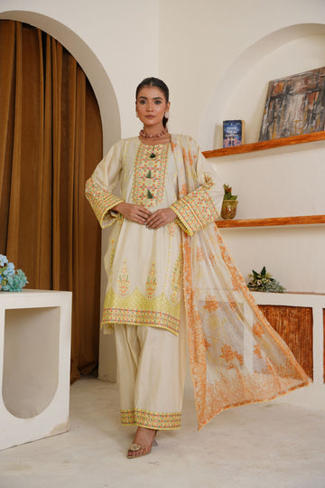 Citrus embroidered lawn pret suit - ready to wear - Threads & Weaves