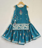 Cobalt Blue Blockprinted Gharara Set