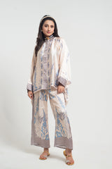 WHITE BLUE BLOSSOM CO-ORD SET