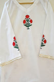 White and Red Poppy Co Ord Set