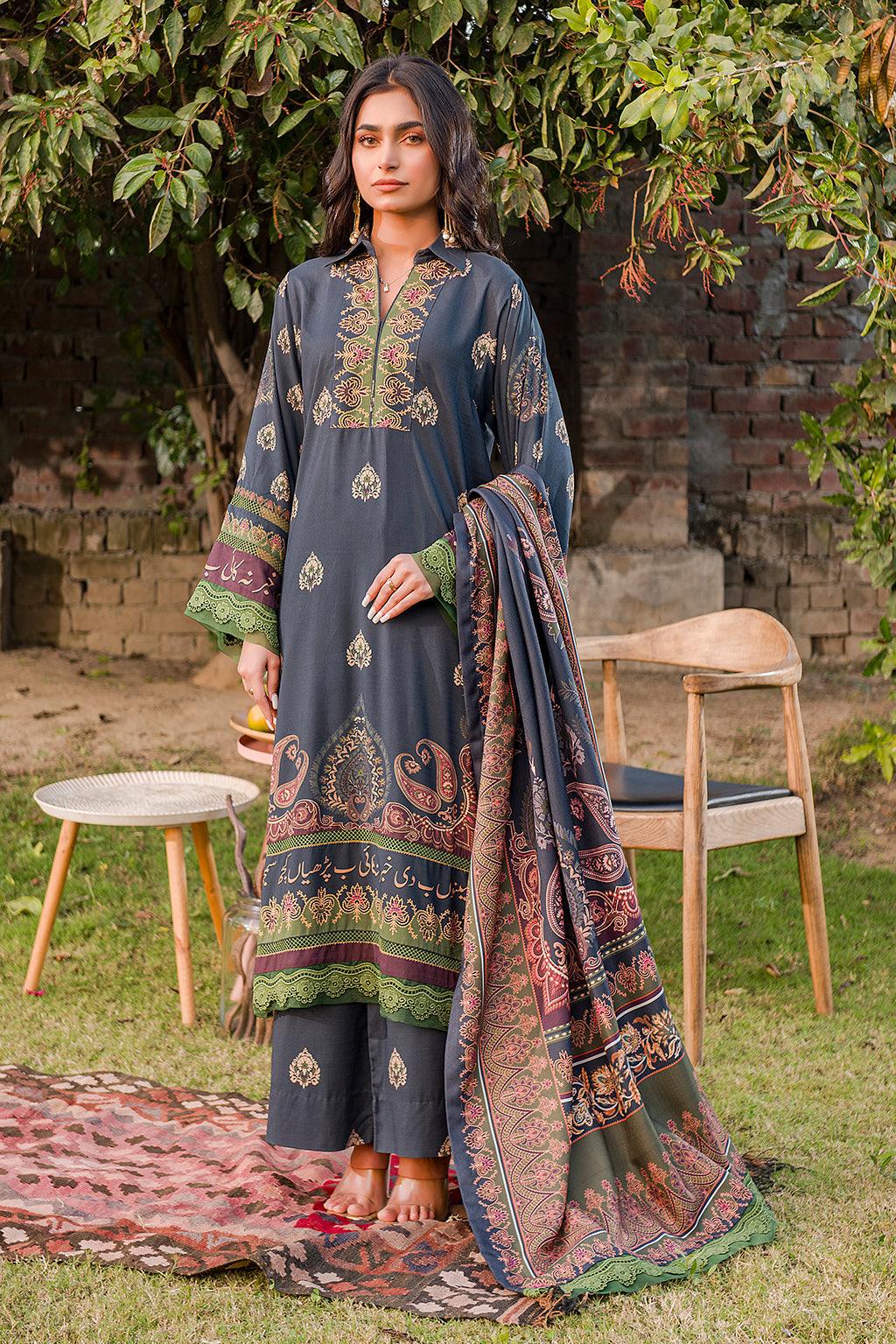 Khabbar (3pc-Unstitched with Shawl)