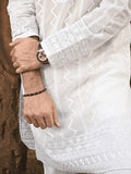 White Embroidered Border Kurta Trouser