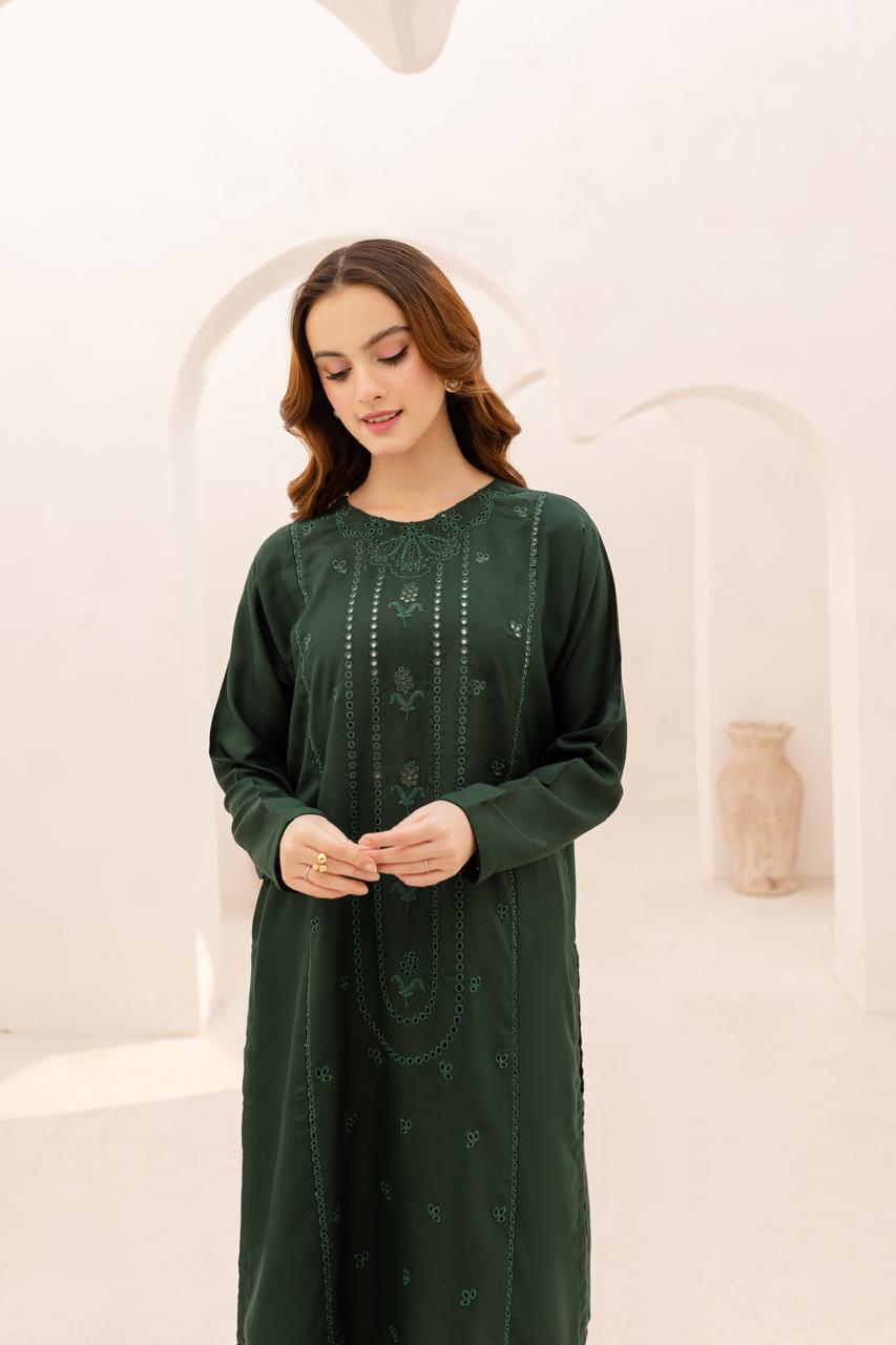 2PC Embroidered Dress - 1076