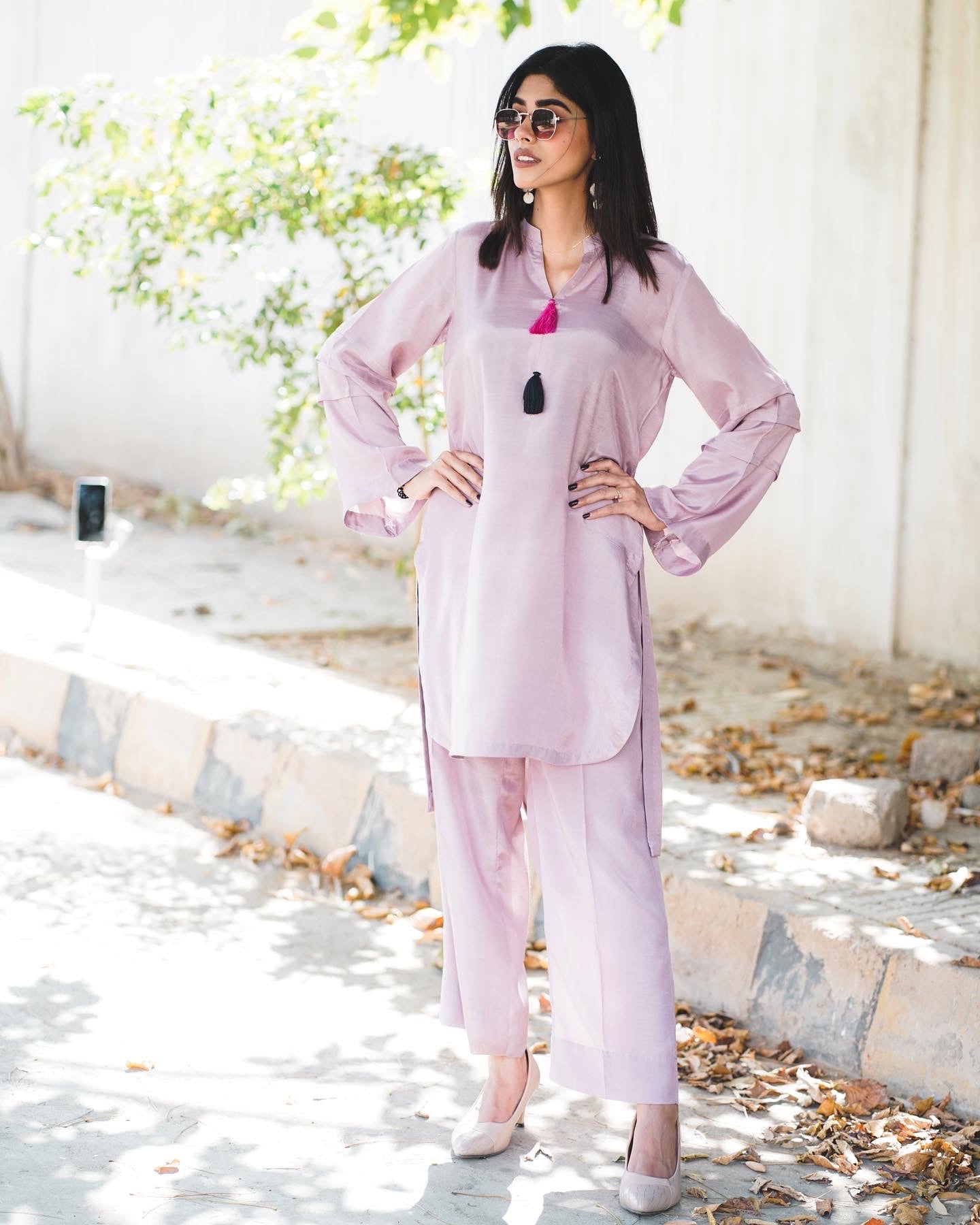 Lilac Cotton Silk Suit
