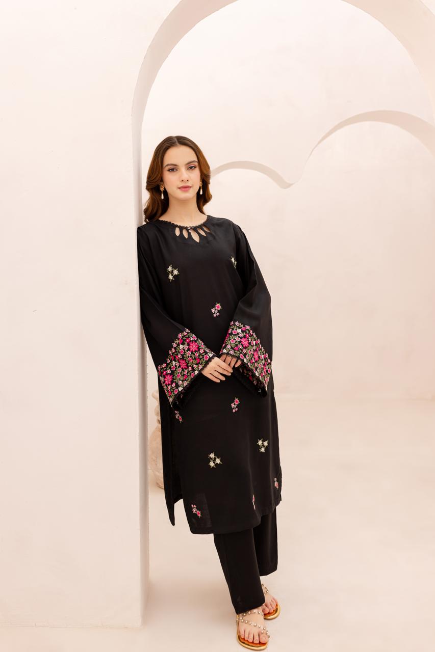 2PC Embroidered Dress - 1083