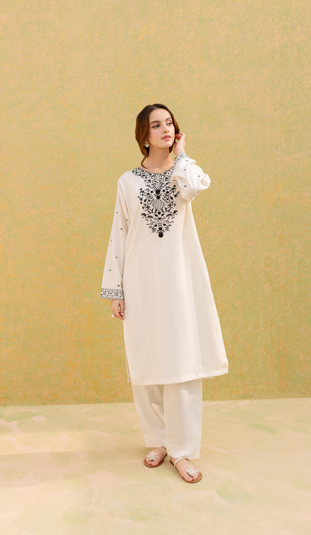 2PC Embroidered Dress-1072