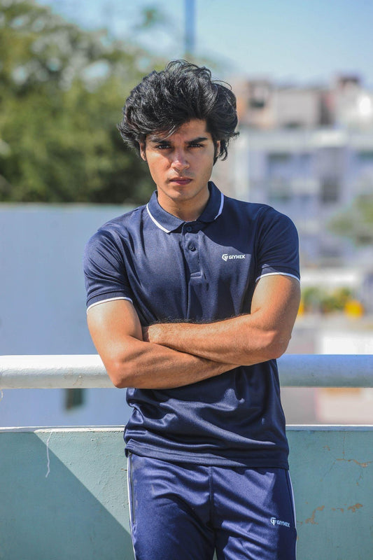 Navy Blue Strips Polo