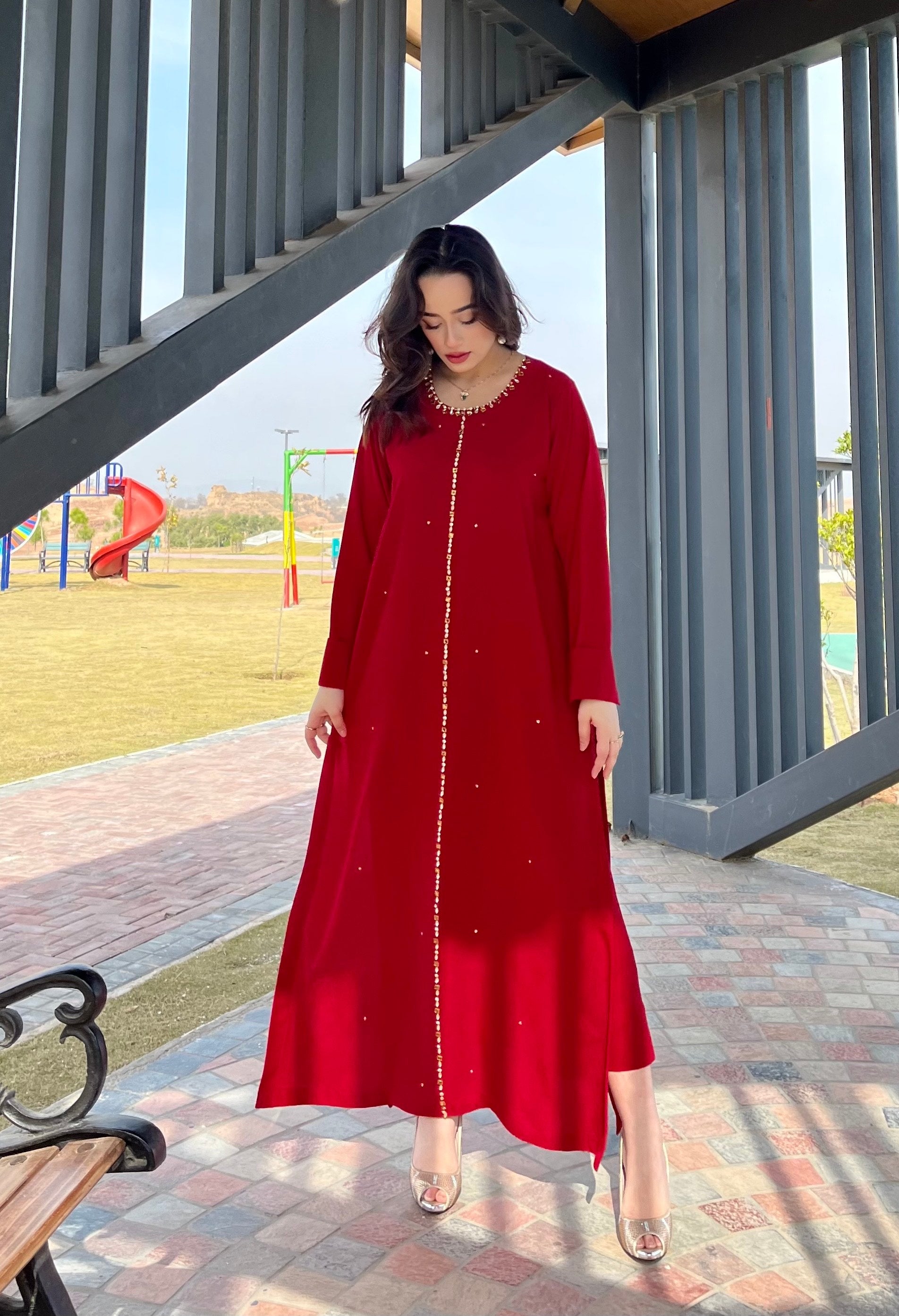 Red Embellished Swarovski