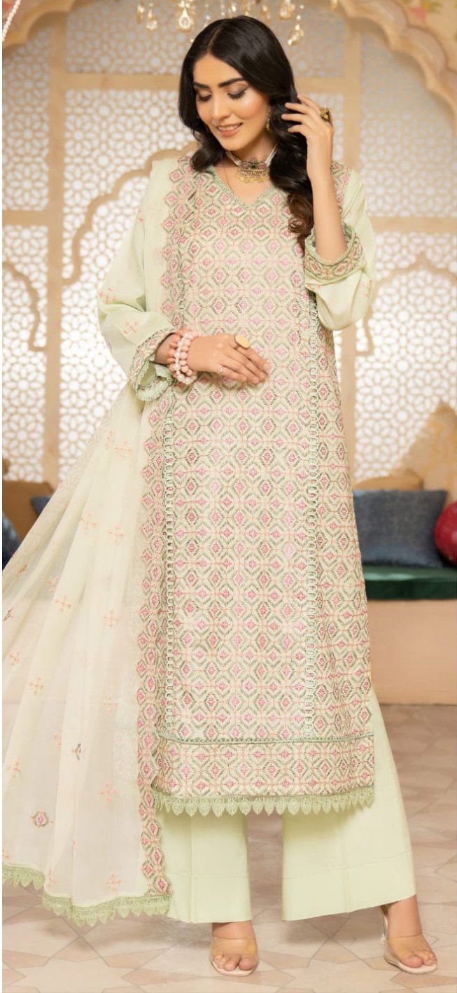 104 - Eid Embroidered 3p - Lawn