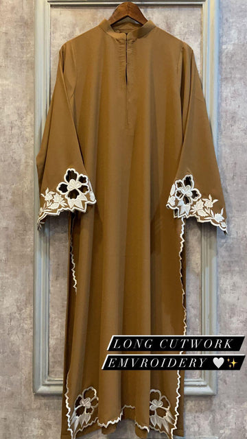 1 Camel Brown Embroidered two pc